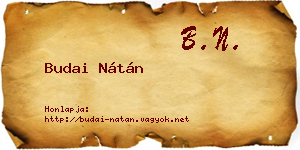 Budai Nátán névjegykártya